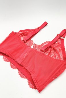 画像12: V-11901｜ 一枚レースブラ・パッドなし・コーラルレッド｜Axami アクサミ【サイズ交換OK・メール便対象】輸入下着・高級ランジェリー  (12)