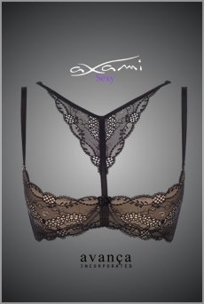 画像1: 在庫限り｜V-7701 | チョーカー付きオープンバストブラ・シェルフブラ・1/4カップ | AxamiSexy アクサミセクシー【サイズ交換NG】輸入下着・高級ランジェリー   (1)