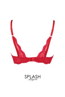 画像2: V-9801｜オープンバストブラジャー・シェルフブラ・1/4カップ・レッド｜AxamiSexy アクサミセクシー｜輸入下着・高級ランジェリー   (2)