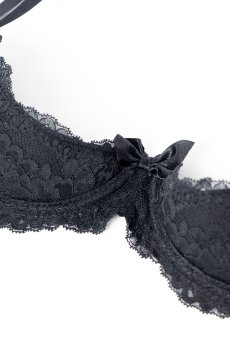 画像11: V-9811｜オープンバストブラジャー・シェルフブラ・1/4カップ・ブラック｜AxamiSexy アクサミセクシー｜輸入下着・高級ランジェリー   (11)