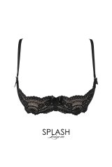 V-9861｜オープンバストブラジャー・シェルフブラ・1/4カップ・ベージュ×ブラック｜AxamiSexy アクサミセクシー｜輸入下着・高級ランジェリー  