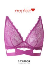 在庫限り｜70D.80Bサイズ｜SAFONA-lilac-B910 | ノンワイヤーブラ・ノンパテッドブラ・ハーネスブラ・見せブラ・ボンデージ・紫ピンク | ewabien エヴァビアン【サイズ交換NG・メール便対象】輸入下着・高級ランジェリー（再入荷なし） 