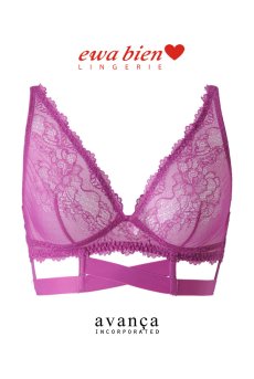 画像1: 在庫限り｜70D.80Bサイズ｜SAFONA-lilac-B910 | ノンワイヤーブラ・ノンパテッドブラ・ハーネスブラ・見せブラ・ボンデージ・紫ピンク | ewabien エヴァビアン【サイズ交換NG・メール便対象】輸入下着・高級ランジェリー（再入荷なし）  (1)