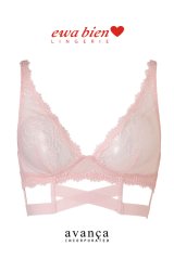 サイズ限定｜65F.75B.80B【50%OFF】SAFONA-pink-B910 | ノンワイヤーブラ・ノンパテッドブラ・ハーネスブラ・見せブラ・ボンデージ・淡ピンク | ewabien エヴァビアン【サイズ交換NG】輸入下着・高級ランジェリー（再入荷なし） 