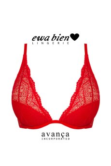 画像1: 【50%OFF】DELICE-red-B218 | パデッドブラ・パッド無し・2wayストラップ・レーサーバック・赤 | ewabien エヴァビアン【サイズ交換NG】輸入下着・高級ランジェリー（再入荷なし）  (1)