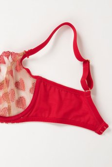 画像14: 在庫限り｜70Dサイズ｜SENTO-red-B161 | 一枚レースブラ・ノンパテッドブラ・バルコネット・ハート柄 | ewabien エヴァビアン【サイズ交換NG】輸入下着・高級ランジェリー  (14)