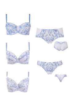 画像18: 在庫限り｜75Eサイズ｜SANSA-white-blue-B214 | 3/4カップ・ワイヤーブラ・グラマー向け・すっぴん美乳ブラ｜ ewabien エヴァビアン| 輸入下着・高級ランジェリー (18)