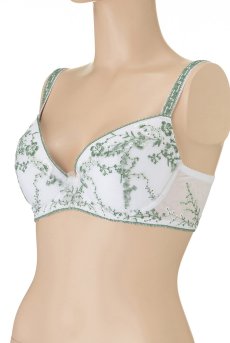 画像8: 在庫限り｜75Eサイズ｜SANSA-white-green-B214 | 3/4カップ・ワイヤーブラ・グラマー向け・すっぴん美乳ブラ｜ ewabien エヴァビアン| 輸入下着・高級ランジェリー (8)