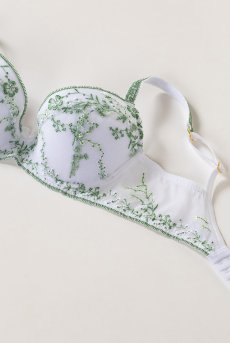 画像11: 在庫限り｜75Eサイズ｜SANSA-white-green-B214 | 3/4カップ・ワイヤーブラ・グラマー向け・すっぴん美乳ブラ｜ ewabien エヴァビアン| 輸入下着・高級ランジェリー (11)