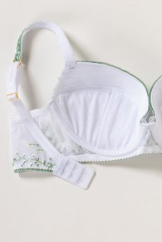 画像14: 在庫限り｜75Eサイズ｜SANSA-white-green-B214 | 3/4カップ・ワイヤーブラ・グラマー向け・すっぴん美乳ブラ｜ ewabien エヴァビアン| 輸入下着・高級ランジェリー (14)