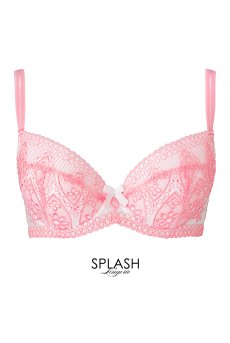 画像1: 在庫限り｜70Fサイズ｜AVERO-coral-B214 | 3/4カップ・ワイヤーブラ・グラマー向け・すっぴん美乳ブラ｜ ewabien エヴァビアン| 輸入下着・高級ランジェリー  (1)