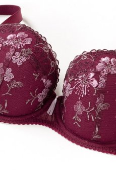 画像12: サイズ限定｜70D【50%OFF】NORA-cherry-B214 | グラマー向けすっぴん美乳ブラ・ストラップ太め・バストサロン推奨・プランジブラ・B〜Hカップ・ワインレッド・パープル | ewabien エヴァビアン【サイズ交換NG】輸入下着・高級ランジェリー (再入荷なし) (12)