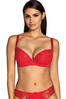 画像2: 【50%OFF】AISHA-red-B214 | グラマー向けすっぴん美乳ブラ・ストラップ太め・バストサロン推奨・プランジブラ・B〜Hカップ・レッド | ewabien エヴァビアン【サイズ交換NG】輸入下着・高級ランジェリー (再入荷なし) (2)