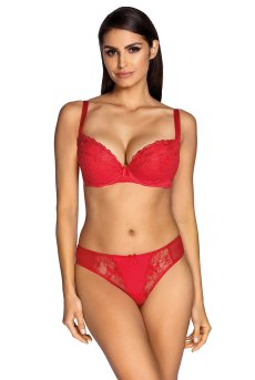 画像4: 【50%OFF】AISHA-red-B214 | グラマー向けすっぴん美乳ブラ・ストラップ太め・バストサロン推奨・プランジブラ・B〜Hカップ・レッド | ewabien エヴァビアン【サイズ交換NG】輸入下着・高級ランジェリー (再入荷なし) (4)