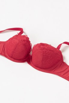 画像10: 【50%OFF】AISHA-red-B214 | グラマー向けすっぴん美乳ブラ・ストラップ太め・バストサロン推奨・プランジブラ・B〜Hカップ・レッド | ewabien エヴァビアン【サイズ交換NG】輸入下着・高級ランジェリー (再入荷なし) (10)