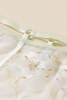 画像13: MILA cream C110 | ノーマルショーツ・クリーム×グリーン  | ewabien エヴァビアン【サイズ交換NG】※メール便対象※輸入下着・高級ランジェリー  (13)