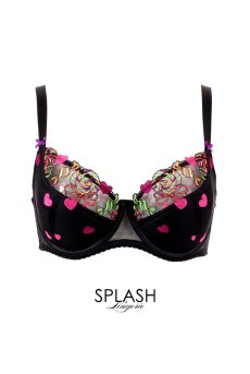 画像1: 在庫限り｜LOLA black-B150 | フルカップ・ワイヤーブラ・セミソフトブラ・大きいサイズ・ブラック| ewabien エヴァビアン| 輸入下着・高級ランジェリー  (1)