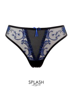 画像1: 在庫限り｜KIRA black-sapphire C200 |タンガ・Tバック・ブラック×ブルー  | ewabien エヴァビアン【サイズ交換NG・メール便対象】輸入下着・高級ランジェリー  (1)