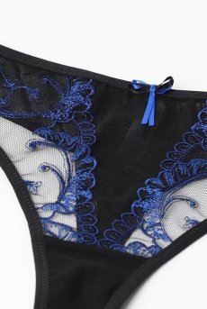 画像11: 在庫限り｜KIRA black-sapphire C200 |タンガ・Tバック・ブラック×ブルー  | ewabien エヴァビアン【サイズ交換NG・メール便対象】輸入下着・高級ランジェリー  (11)