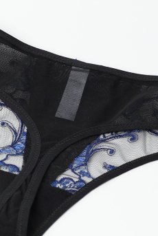 画像12: 在庫限り｜KIRA black-sapphire C200 |タンガ・Tバック・ブラック×ブルー  | ewabien エヴァビアン【サイズ交換NG・メール便対象】輸入下着・高級ランジェリー  (12)