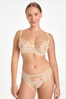 画像4: KARMELA gold B161 | フルカップ・パッドなし・ワイヤーブラ・一枚レース・大きいサイズ・ゴールド | ewabien エヴァビアン| 輸入下着・高級ランジェリー  (4)