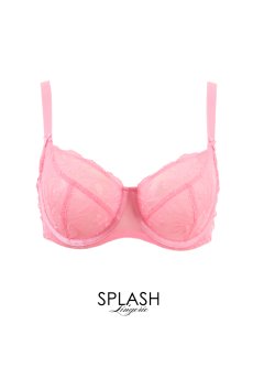 画像1: FIORA pink B161 | フルカップ・パッドなし・ワイヤーブラ・一枚レース・大きいサイズ・ピンク | ewabien エヴァビアン| 輸入下着・高級ランジェリー  (1)