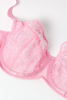 画像10: FIORA pink B161 | フルカップ・パッドなし・ワイヤーブラ・一枚レース・大きいサイズ・ピンク | ewabien エヴァビアン| 輸入下着・高級ランジェリー  (10)