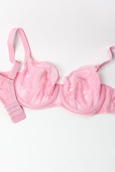 画像12: FIORA pink B161 | フルカップ・パッドなし・ワイヤーブラ・一枚レース・大きいサイズ・ピンク | ewabien エヴァビアン| 輸入下着・高級ランジェリー  (12)