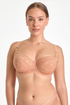 画像2: MARISA apricot B161 | フルカップ・パッドなし・ワイヤーブラ・一枚レース・大きいサイズ・アプリコット | ewabien エヴァビアン| 輸入下着・高級ランジェリー  (2)