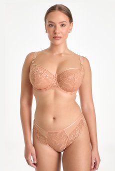 画像4: MARISA apricot B161 | フルカップ・パッドなし・ワイヤーブラ・一枚レース・大きいサイズ・アプリコット | ewabien エヴァビアン| 輸入下着・高級ランジェリー  (4)