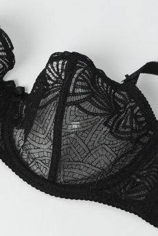 画像9: RINA black B139 | フルカップ・パッドなし・ワイヤーブラ・一枚レース・大きいサイズ・B〜Iカップ・ブラック | ewabien エヴァビアン| 輸入下着・高級ランジェリー  (9)
