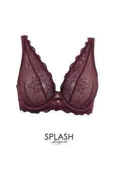 画像1: MARIBEL cherry B862 | ブラレット・フルカップ・パッドなし・ワイヤーブラ・一枚レース・大きいサイズ・バイオレット | ewabien エヴァビアン【サイズ交換OK・メール便対象】 輸入下着・高級ランジェリー  (1)