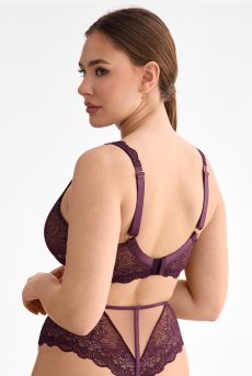 画像3: MARIBEL cherry B862 | ブラレット・フルカップ・パッドなし・ワイヤーブラ・一枚レース・大きいサイズ・バイオレット | ewabien エヴァビアン【サイズ交換OK・メール便対象】 輸入下着・高級ランジェリー  (3)