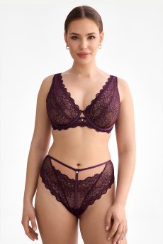 画像4: MARIBEL cherry B862 | ブラレット・フルカップ・パッドなし・ワイヤーブラ・一枚レース・大きいサイズ・バイオレット | ewabien エヴァビアン【サイズ交換OK・メール便対象】 輸入下着・高級ランジェリー  (4)