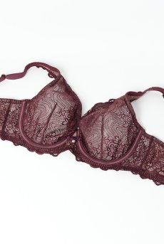 画像8: MARIBEL cherry B862 | ブラレット・フルカップ・パッドなし・ワイヤーブラ・一枚レース・大きいサイズ・バイオレット | ewabien エヴァビアン【サイズ交換OK・メール便対象】 輸入下着・高級ランジェリー  (8)