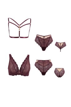 画像20: MARIBEL cherry B862 | ブラレット・フルカップ・パッドなし・ワイヤーブラ・一枚レース・大きいサイズ・バイオレット | ewabien エヴァビアン【サイズ交換OK・メール便対象】 輸入下着・高級ランジェリー  (20)