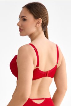 画像3: HARPER-red-B214 | 3/4カップ・ワイヤーブラ・グラマー向け・レッド| ewabien エヴァビアン【サイズ交換OK】 輸入下着・高級ランジェリー  (3)