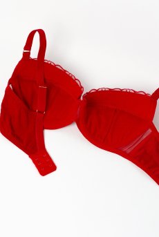 画像10: HARPER-red-B214 | 3/4カップ・ワイヤーブラ・グラマー向け・レッド| ewabien エヴァビアン【サイズ交換OK】 輸入下着・高級ランジェリー  (10)