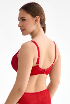 画像3: HARPER red B161 | フルカップブラ・パッドなし・ワイヤーブラ・一枚レース・大きいサイズ・レッド | ewabien エヴァビアン【サイズ交換OK・メール便対象】 輸入下着・高級ランジェリー  (3)