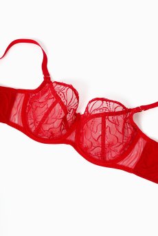 画像9: HARPER red B161 | フルカップブラ・パッドなし・ワイヤーブラ・一枚レース・大きいサイズ・レッド | ewabien エヴァビアン【サイズ交換OK・メール便対象】 輸入下着・高級ランジェリー  (9)