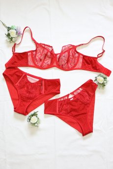 画像15: HARPER red B161 | フルカップブラ・パッドなし・ワイヤーブラ・一枚レース・大きいサイズ・レッド | ewabien エヴァビアン【サイズ交換OK・メール便対象】 輸入下着・高級ランジェリー  (15)