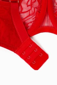 画像14: HARPER red B161 | フルカップブラ・パッドなし・ワイヤーブラ・一枚レース・大きいサイズ・レッド | ewabien エヴァビアン【サイズ交換OK・メール便対象】 輸入下着・高級ランジェリー  (14)
