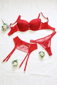 画像14: HARPERred-C603|ガーターベルト・レッド | ewabien エヴァビアン【サイズ交換OK・メール便対象】輸入下着・高級ランジェリー  (14)