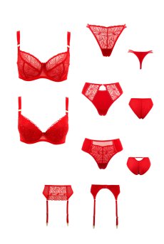 画像21: HARPERred-C603|ガーターベルト・レッド | ewabien エヴァビアン【サイズ交換OK・メール便対象】輸入下着・高級ランジェリー  (21)