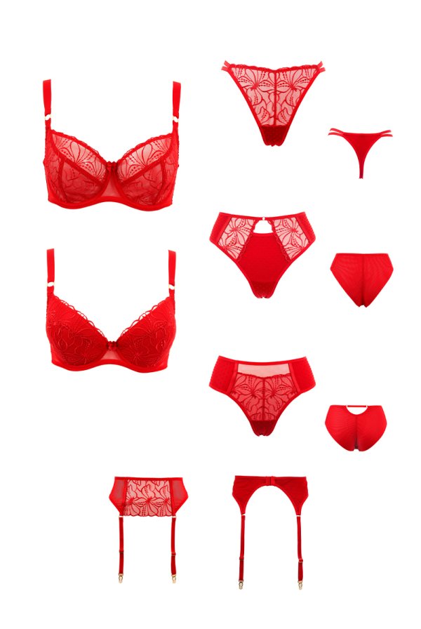 HARPER-red-B214 | 3/4カップ・ワイヤーブラ・グラマー向け・レッド