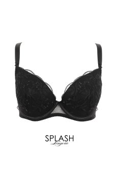 画像1: FIORA black B214 | 3/4カップ・ワイヤーブラ・グラマー向け・すっぴん美乳ブラ・ブラック| ewabien エヴァビアン【サイズ交換OK】 輸入下着・高級ランジェリー  (1)