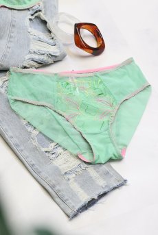 画像18: MILAGROS green C124 | ハイウエストショーツ・シースルー・グリーン  | ewabien エヴァビアン【サイズ交換NG・メール便対象】輸入下着・高級ランジェリー  (18)