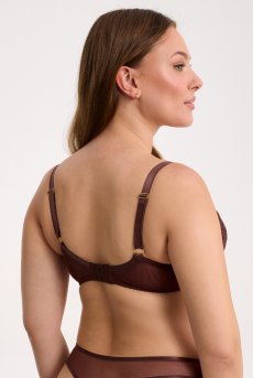画像2: KIRAchocolate B214 | 3/4カップ・ワイヤーブラ・グラマー向け・ブラウン| ewabien エヴァビアン【サイズ交換OK】 輸入下着・高級ランジェリー  (2)