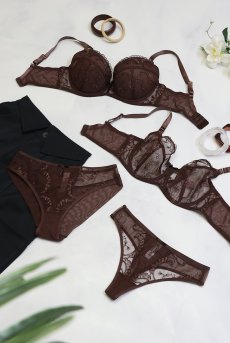 画像13: KIRAchocolate B214 | 3/4カップ・ワイヤーブラ・グラマー向け・ブラウン| ewabien エヴァビアン【サイズ交換OK】 輸入下着・高級ランジェリー  (13)