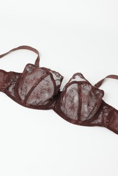 画像9: KIRAchocolate B161 | フルカップブラ・パッドなし・ワイヤーブラ・一枚レース・大きいサイズ・ブラウン | ewabien エヴァビアン【サイズ交換OK・メール便対象】 輸入下着・高級ランジェリー  (9)